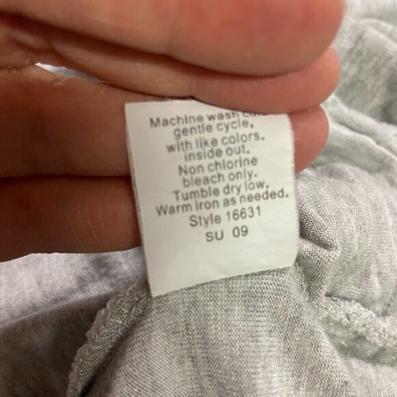 J. Crew Jersey Ruffle Sleeve Hem Scoop-Neck Gray Shift T-Shirt Dress, Small - Picture 10 of 10